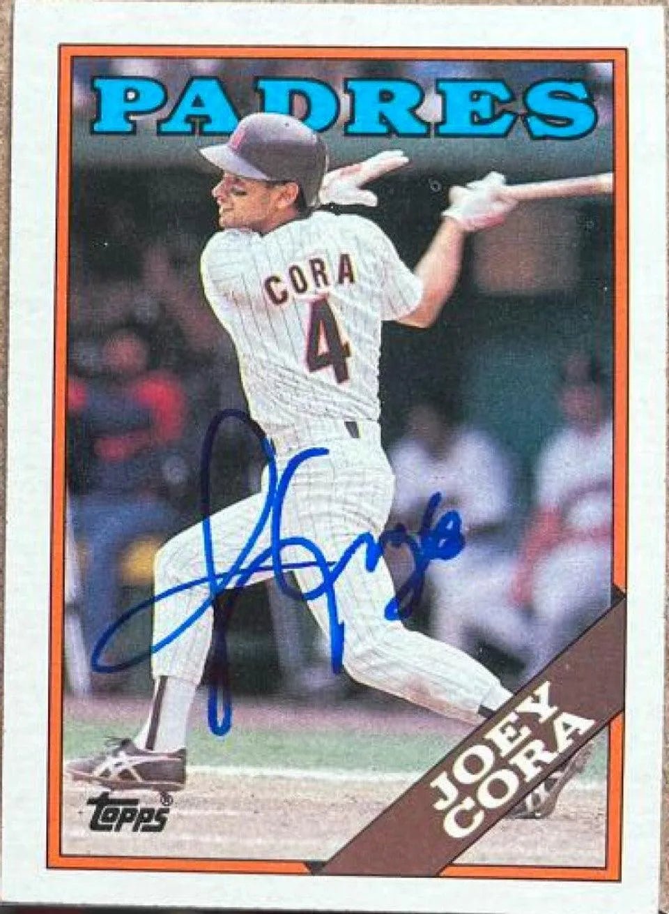 Joey Cora Signed 1988 Topps Baseball Card - San Diego Padres