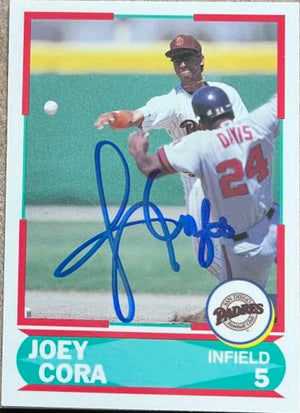Joey Cora Signed 1990 Score Young Superstars Baseball Card - San Diego Padres