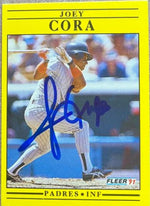 Joey Cora Signed 1991 Fleer Baseball Card - San Diego Padres