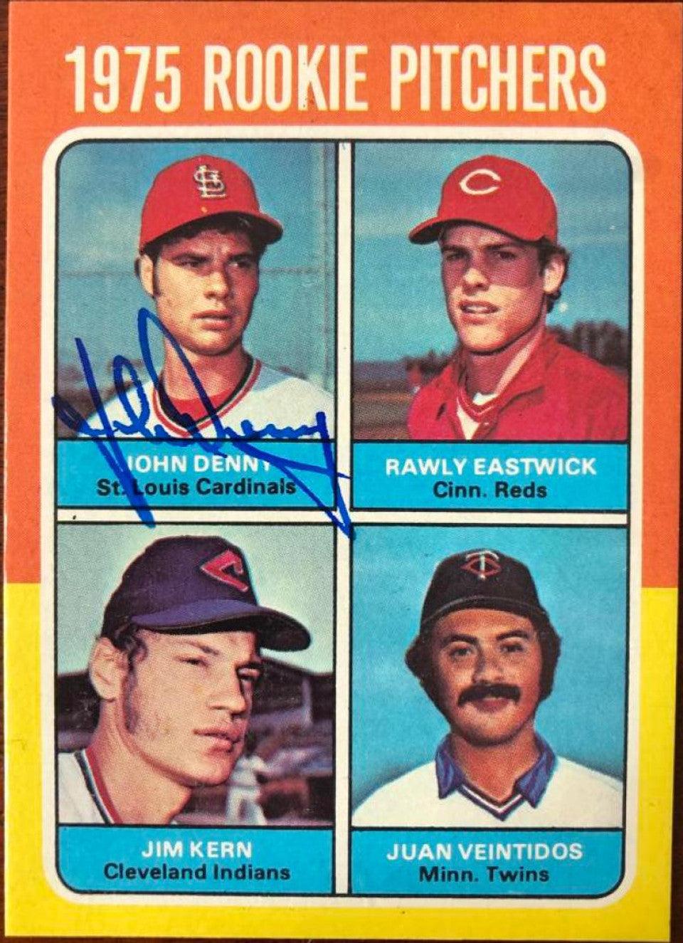 John Denny Signed 1975 Topps Baseball Card - St Louis Cardinals - PastPros