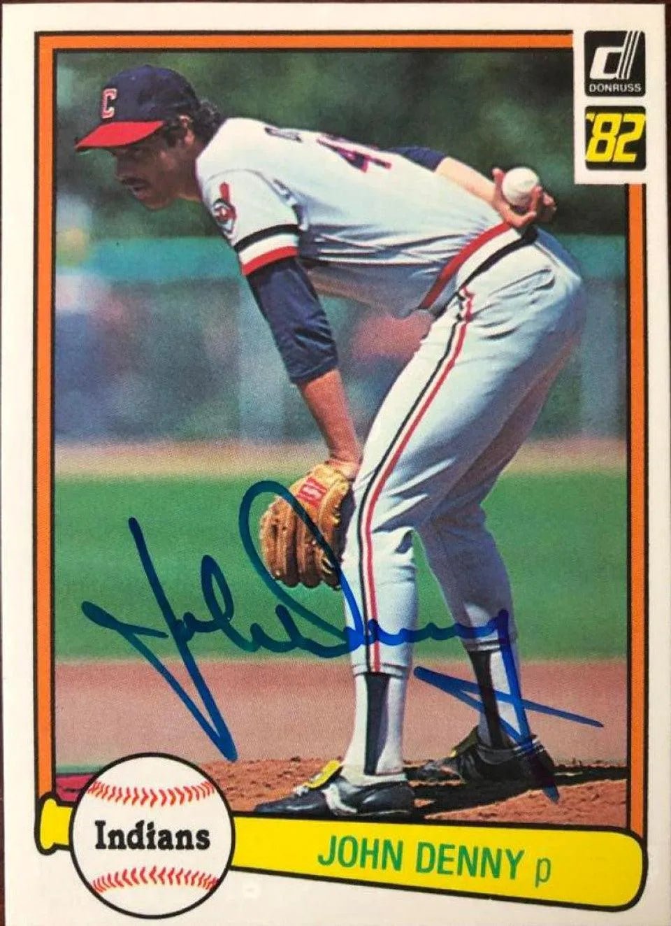 John Denny Signed 1982 Donruss Baseball Card - Cleveland Indians