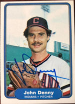 John Denny Signed 1982 Fleer Baseball Card - Cleveland Indians