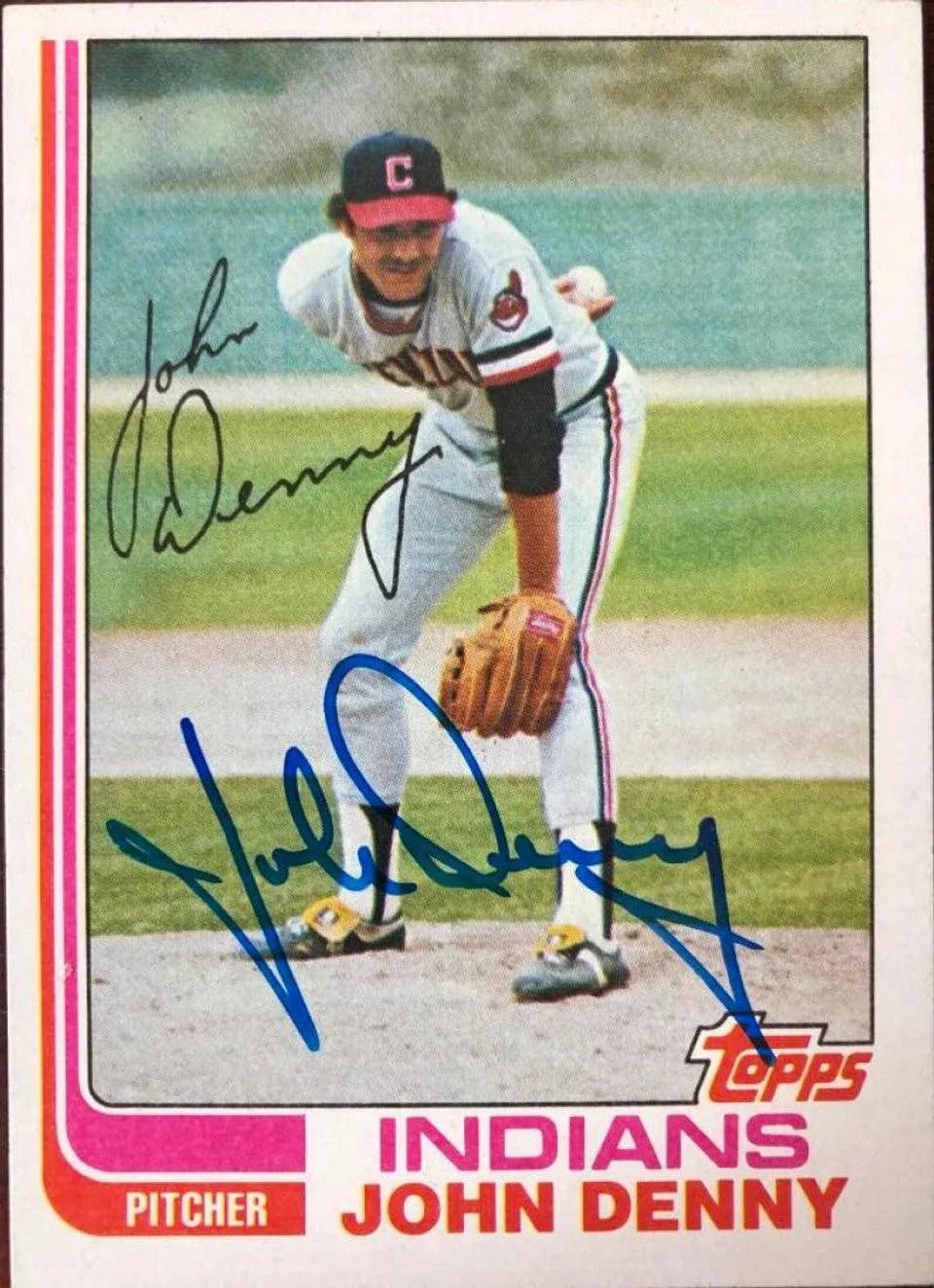 John Denny Signed 1982 Topps Baseball Card - Cleveland Indians