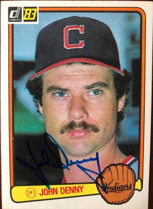 John Denny Signed 1983 Donruss Baseball Card - Cleveland Indians