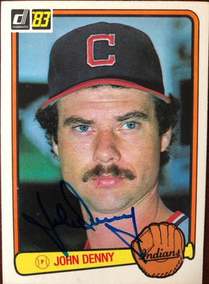 John Denny Signed 1983 Donruss Baseball Card - Cleveland Indians - PastPros