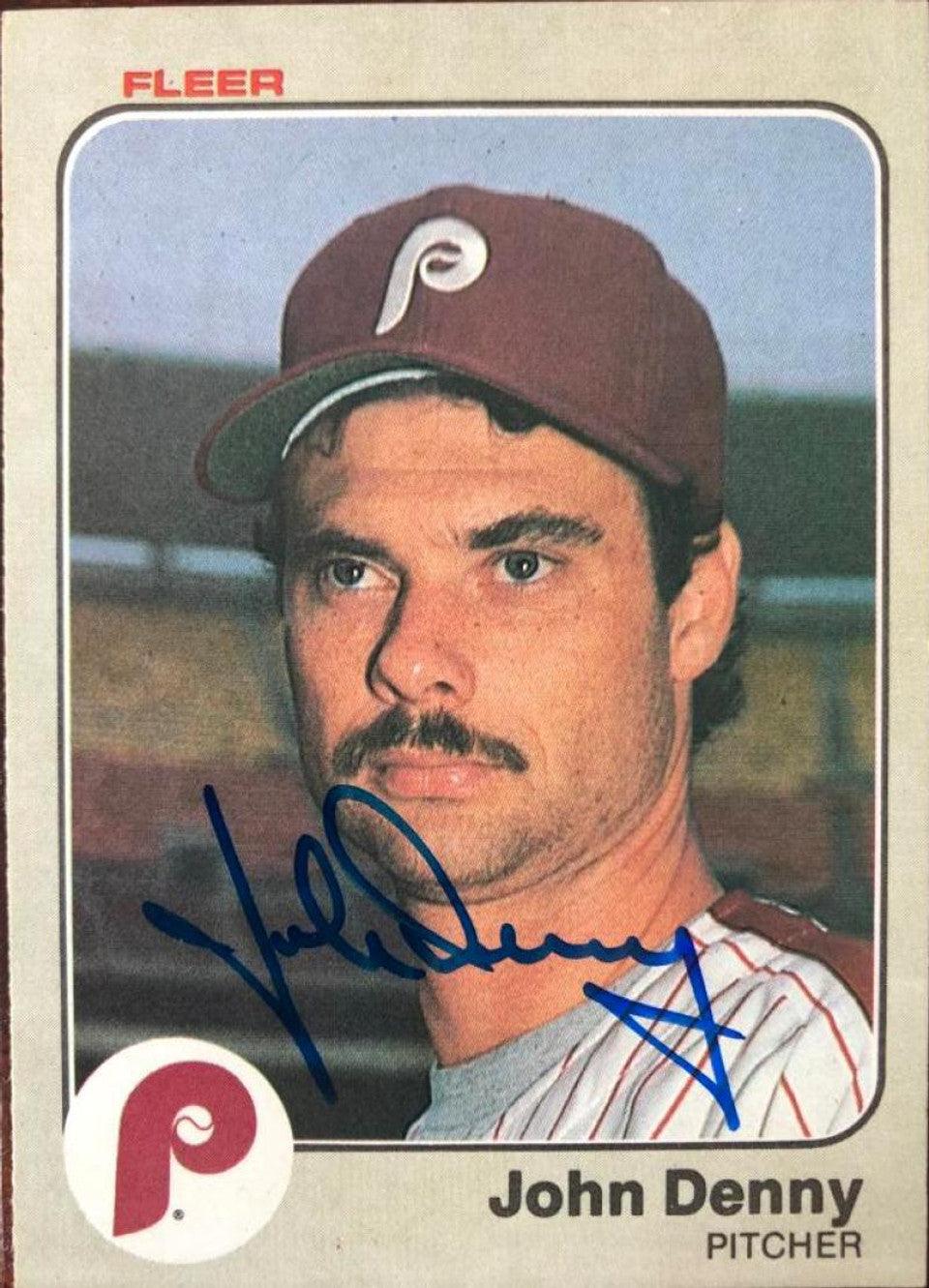 John Denny Signed 1983 Fleer Baseball Card - Philadelphia Phillies - PastPros