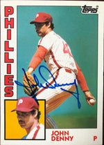 John Denny Signed 1984 Topps Tiffany Baseball Card - Philadelphia Phillies