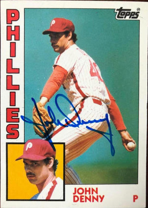 John Denny Signed 1984 Topps Tiffany Baseball Card - Philadelphia Phillies - PastPros