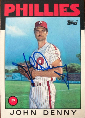 John Denny Signed 1986 Topps Baseball Card - Philadelphia Phillies - PastPros