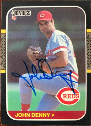 John Denny Signed 1987 Donruss Baseball Card - Cincinnati Reds - PastPros