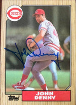 John Denny Signed 1987 Topps Baseball Card - Cincinnati Reds