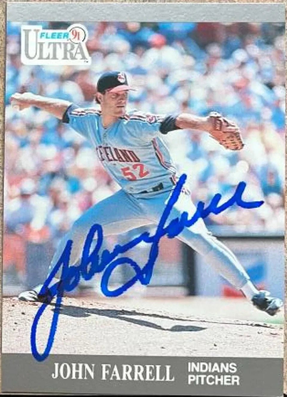 John Farrell Signed 1991 Fleer Ultra Baseball Card - Cleveland Indians