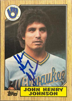 John Henry Johnson Signed 1987 Upper Deck Baseball Card - Milwaukee Brewers - PastPros