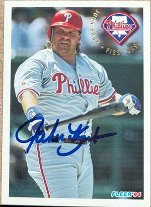 John Kruk Signed 1994 Fleer Baseball Card - Philadelphia Phillies - PastPros
