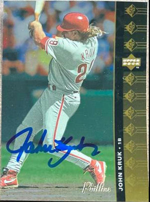 John Kruk Signed 1994 SP Baseball Card - Philadelphia Phillies - PastPros