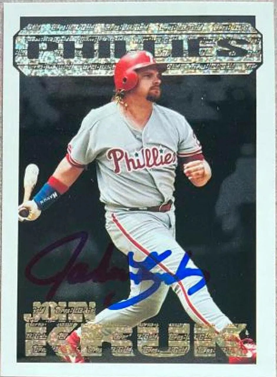 John Kruk Signed 1994 Topps Black Gold Baseball Card - Philadelphia Phillies