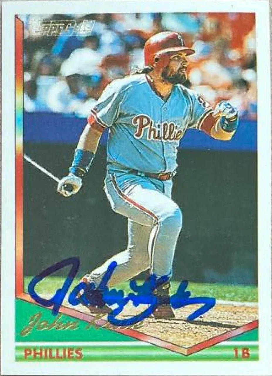 John Kruk Signed 1994 Topps Gold Baseball Card - Philadelphia Phillies