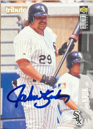 John Kruk Signed 1996 Collector's Choice Baseball Card - Chicago White Sox - PastPros