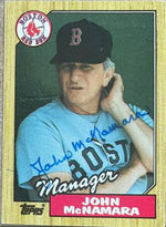 John McNamara Signed 1987 Topps Baseball Card - Boston Red Sox - PastPros