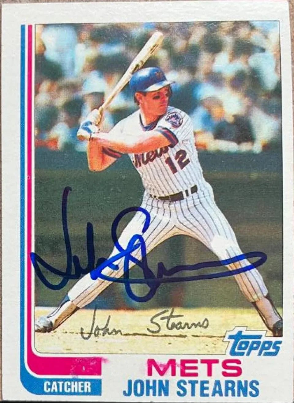 John Stearns Signed 1982 Topps Baseball Card - New York Mets - PastPros