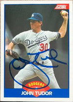 John Tudor Signed 1989 Score Baseball Card - Los Angeles Dodgers