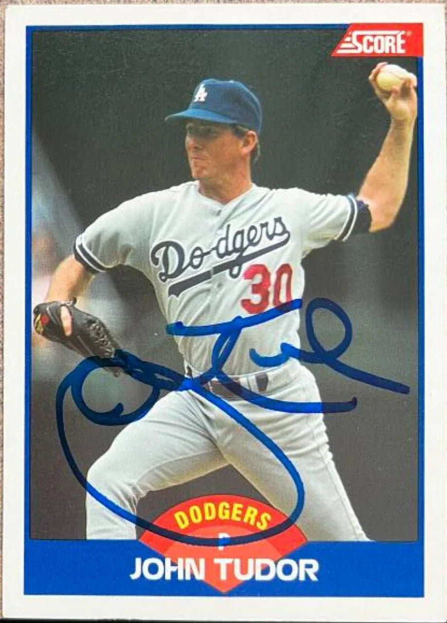 John Tudor Signed 1989 Score Baseball Card - Los Angeles Dodgers