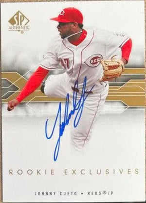 Johnny Cueto Signed 2008 SP Authentic Rookie Exclusives Baseball Card - Cincinnati Reds - PastPros