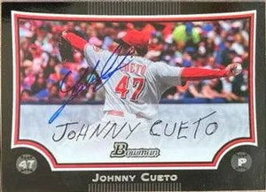 Johnny Cueto Signed 2009 Bowman Baseball Card - Cincinnati Reds