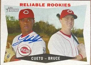 Johnny Cueto Signed 2009 Topps Heritage Reliable Rookies Baseball Card - Cincinnati Reds