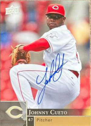 Johnny Cueto Signed 2009 Upper Deck Baseball Card - Cincinnati Reds - PastPros