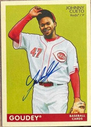 Johnny Cueto Signed 2009 Upper Deck Goudey Baseball Card - Cincinnati Reds