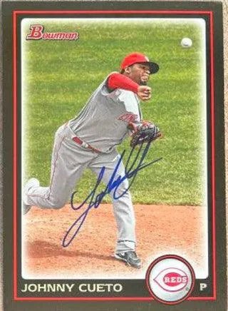 Johnny Cueto Signed 2010 Bowman Baseball Card - Cincinnati Reds