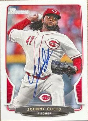 Johnny Cueto Signed 2013 Bowman Baseball Card - Cincinnati Reds