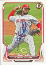 Johnny Cueto Signed 2014 Bowman Baseball Card - Cincinnati Reds