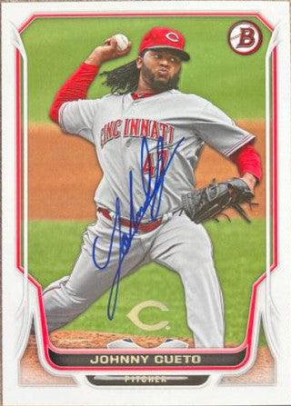 Johnny Cueto Signed 2014 Bowman Baseball Card - Cincinnati Reds - PastPros