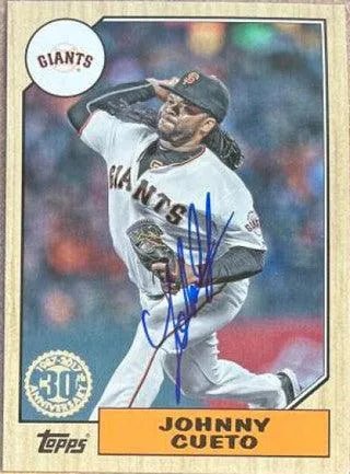 Johnny Cueto Signed 2017 Topps - 1987 Topps Baseball Card - San Francisco Giants