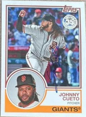 Johnny Cueto Signed 2018 Topps Update 83 Topps Baseball Card - San Francisco Giants