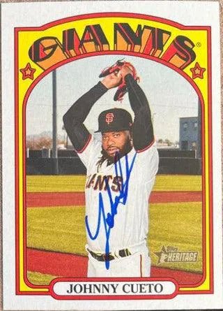 Johnny Cueto Signed 2021 Topps Heritage Baseball Card - San Francisco Giants - SP