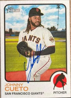 Johnny Cueto Signed 2022 Topps Heritage Baseball Card - San Francisco Giants - SP - PastPros