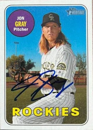 Jon Gray Signed 2015 Topps Heritage Baseball Card - Colorado Rockies