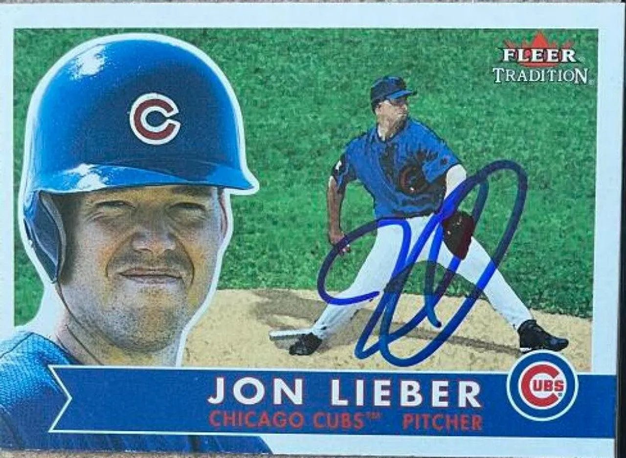 Jon Lieber Signed 2001 Fleer Tradition Baseball Card - Chicago Cubs #216