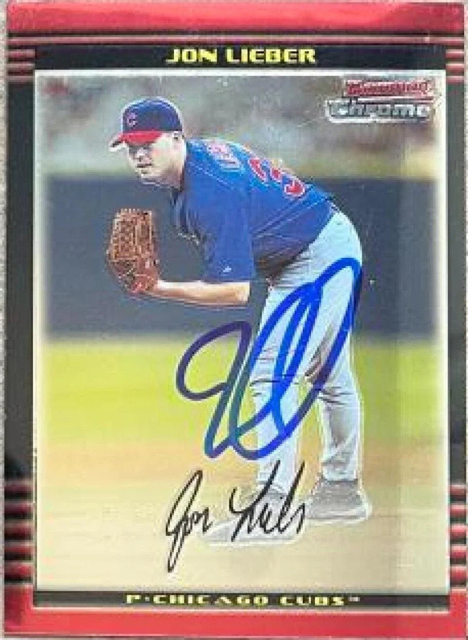 Jon Lieber Signed 2002 Bowman Chrome Baseball Card - Chicago Cubs