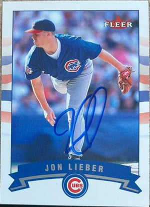 Jon Lieber Signed 2002 Fleer Baseball Card - Chicago Cubs - PastPros