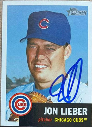 Jon Lieber Signed 2002 Topps Heritage Baseball Card - Chicago Cubs