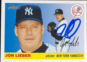 Jon Lieber Signed 2004 Topps Heritage Baseball Card - New York Yankees