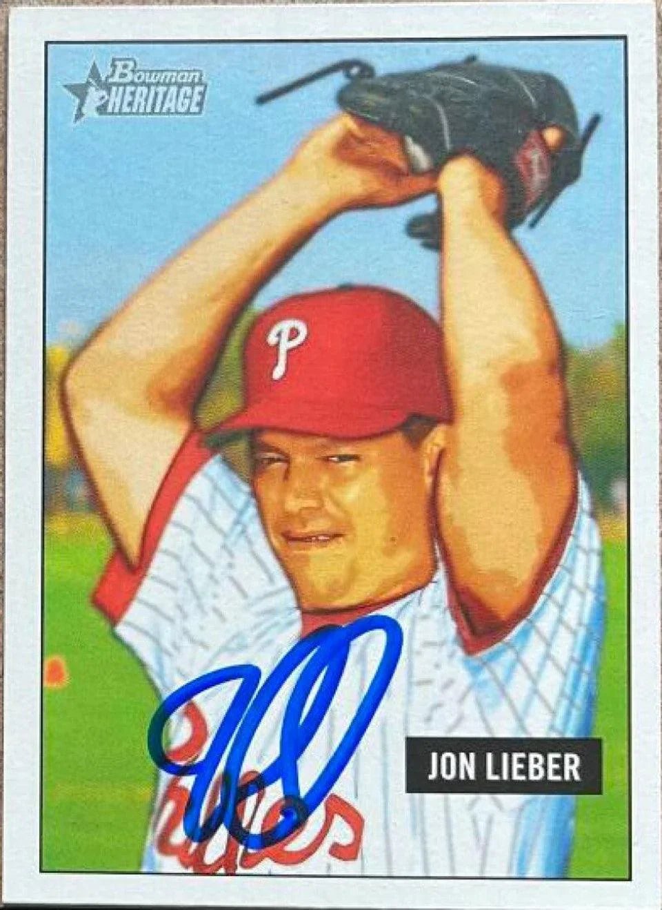 Jon Lieber Signed 2005 Bowman Heritage Baseball Card - Philadelphia Phillies