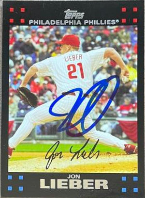 Jon Lieber Signed 2007 Topps Baseball Card - Philadelphia Phillies - PastPros