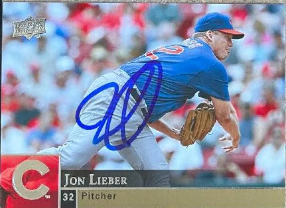 Jon Lieber Signed 2009 Upper Deck Baseball Card - Chicago Cubs