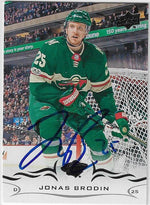 Jonas Brodin Signed 2018 - 19 Upper Deck Hockey Card - Minnesota Wild - PastPros