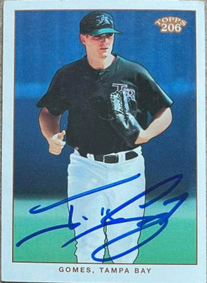 Jonny Gomes Signed 2002 Topps 206 Baseball Card - Tampa Bay Devil Rays